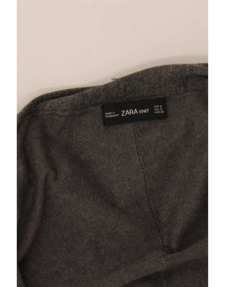 Zara Womens Open Cardigan Sweater UK 10 Petit Gris
