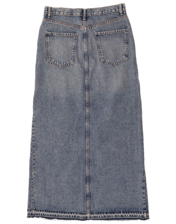 Zara Femme Jupe Maxi En Jean Moyen W28 Bleu Coton