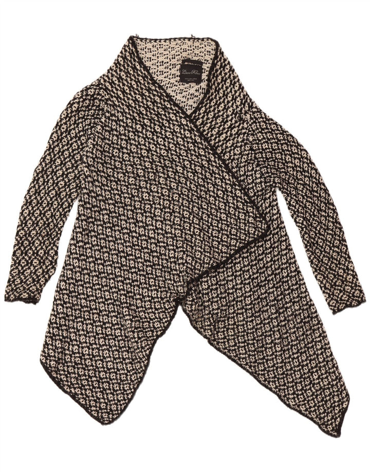 ZARA Pull cardigan ouvert surdimensionné pour femme UK 14 Acrylique noir moyen