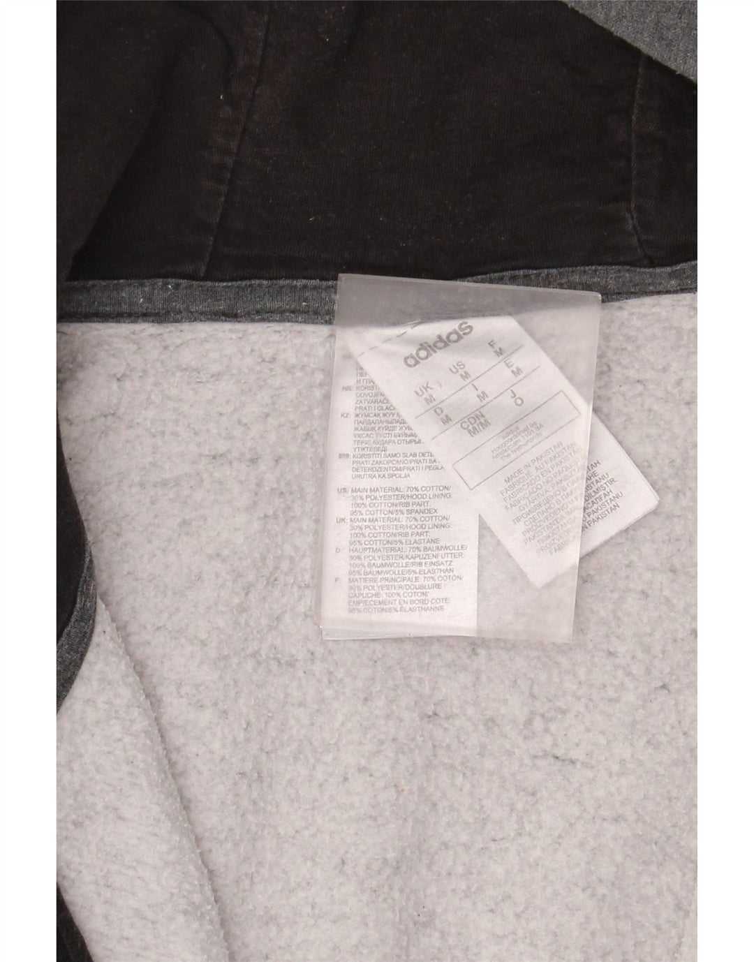 ADIDAS Pull à capuche zippé pour homme en coton gris moyen