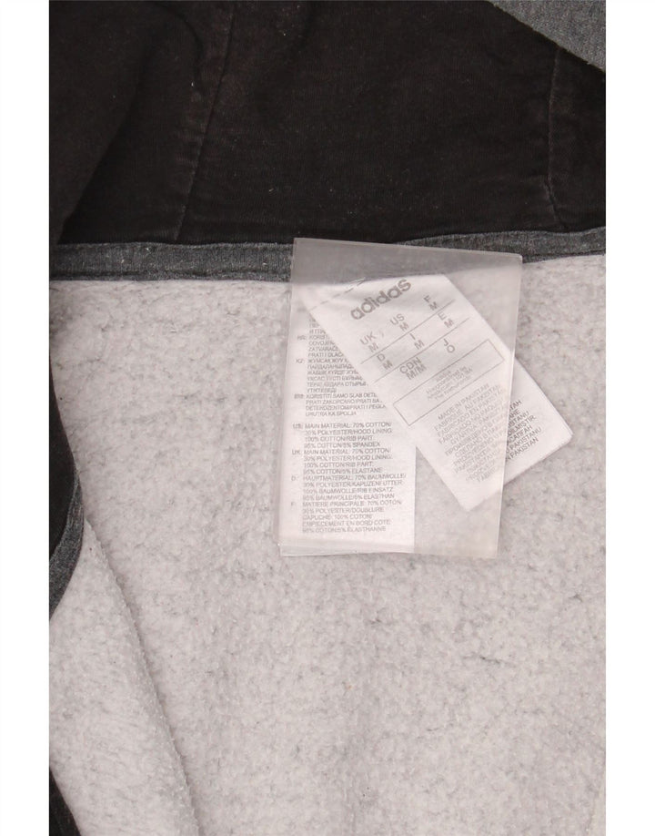 ADIDAS Pull à capuche zippé pour homme en coton gris moyen