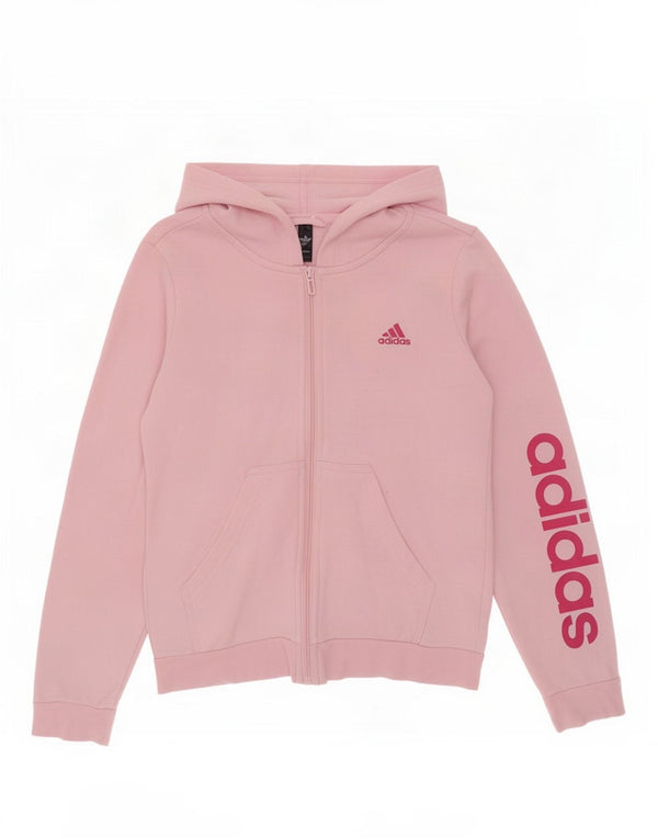 Adidas Pull à capuche zippé graphique pour fille 11-12 ans Rose