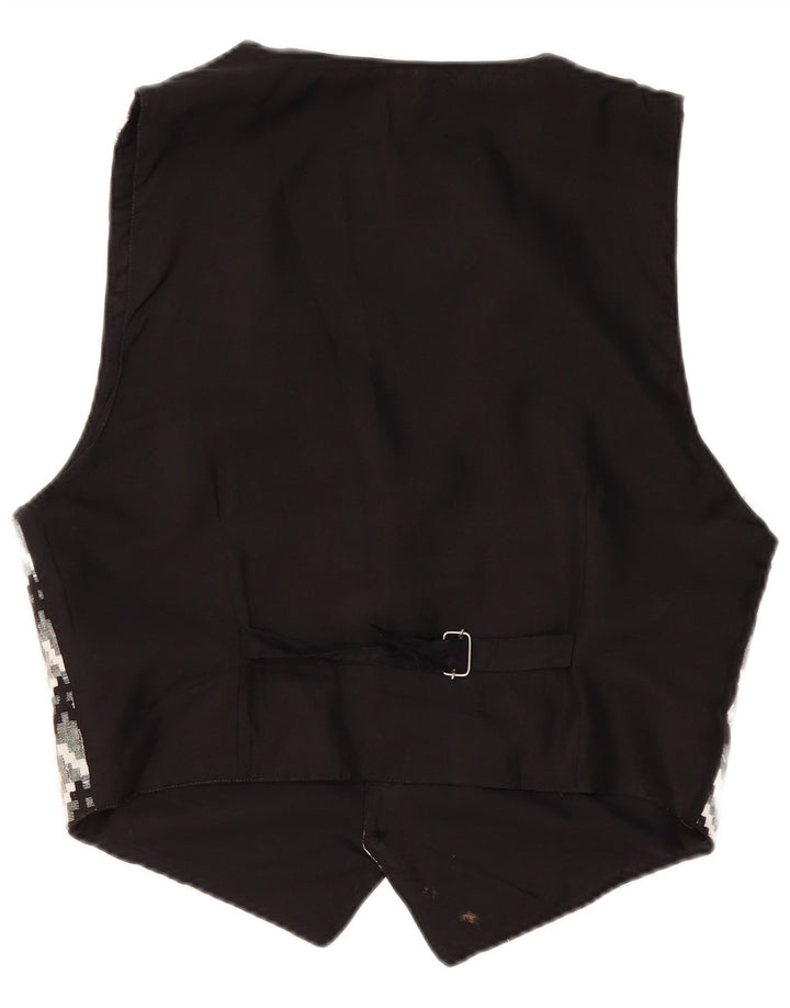 gilet homme vintage grand noir géométrique