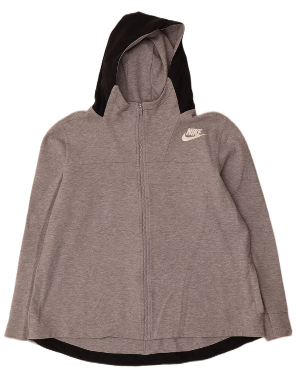 Nike Pull à capuche zippé pour homme en coton color block Gris Taille L