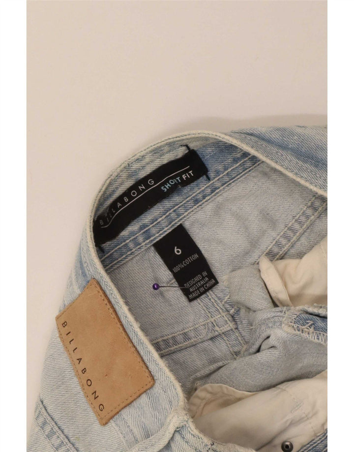 Billabong Short en denim vieilli pour femme US 6 Medium W30 Bleu Coton