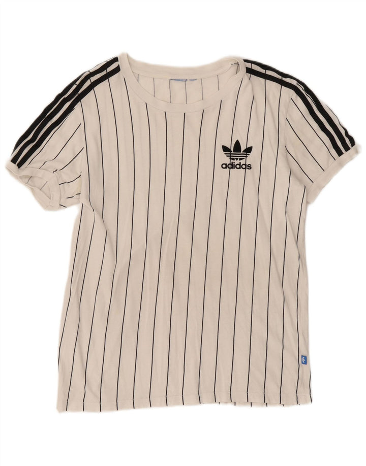 Adidas T-shirt pour homme à rayures blanches moyennes
