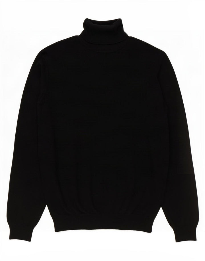 Zara Pull Col Roulé Homme Noir Moyen Viscose