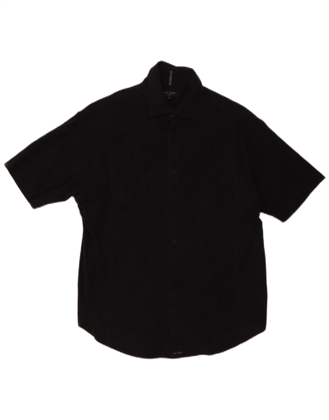 Ted Baker Chemise à manches courtes pour homme Taille 4 Grand Coton Noir