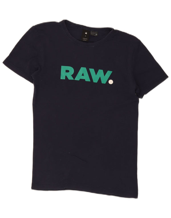 G-Star Homme Graphic T-Shirt Top Petit Bleu Marine Coton