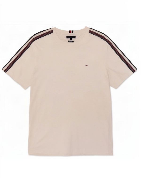 Tommy Hilfiger T-shirt coupe classique pour hommes, grand coton blanc