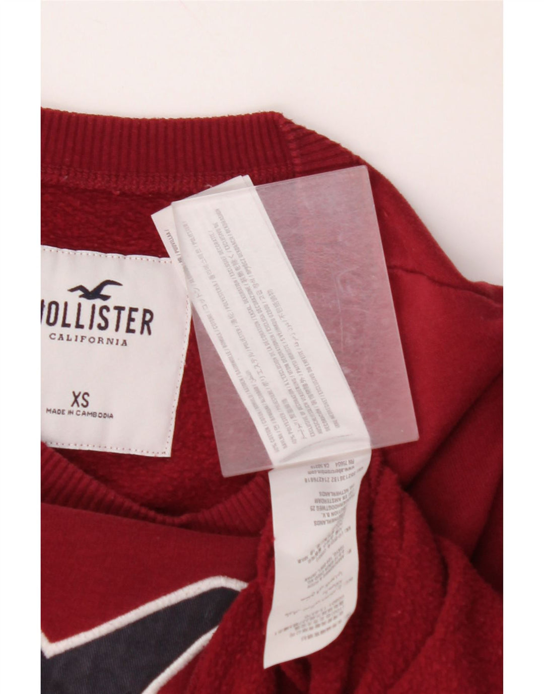 HOLLISTER Sweat-shirt graphique pour hommes XS en coton bordeaux