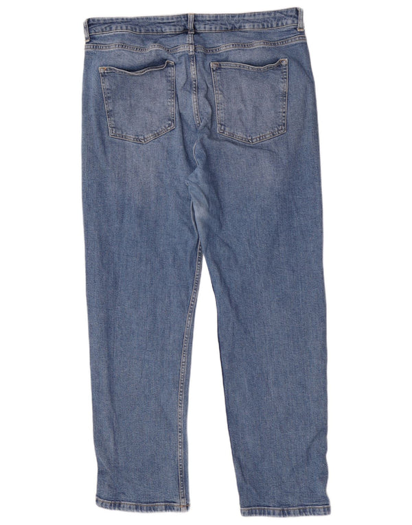MINT VELVET Jean droit pour femme UK 18 XL W36 L27 Bleu Coton
