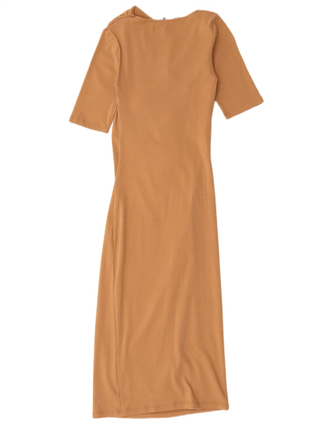 Zara Femme Robe Maxi UK 8 Petit Coton Beige