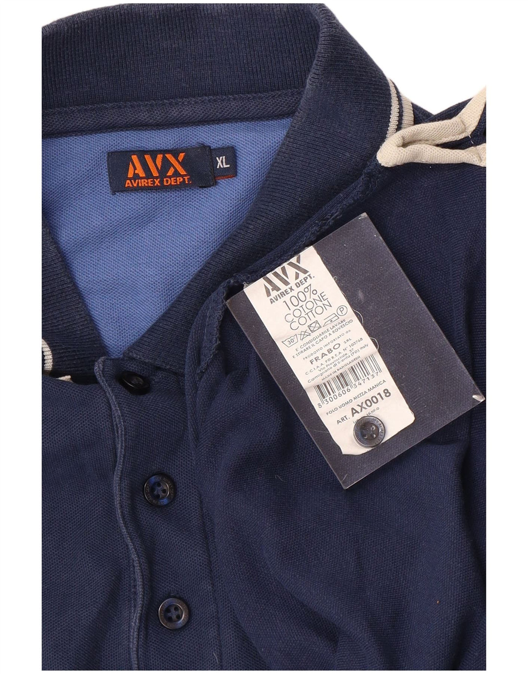 AVIREX Polo Homme XL Bleu Marine Coton