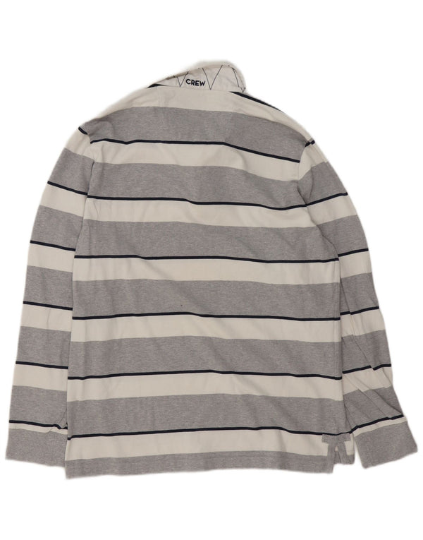 Crew Clothing Polo de rugby à manches longues pour homme XL Gris rayé