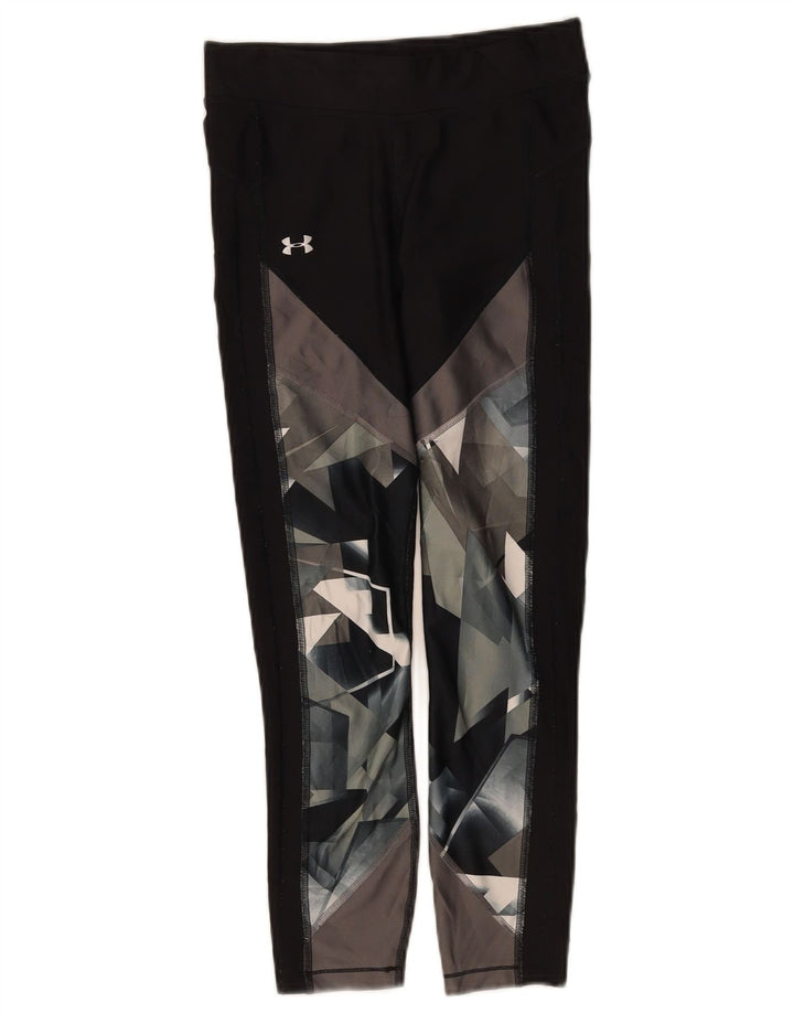 Under Armour Leggings Femme UK 10 Small Noir Géométrique Polyester