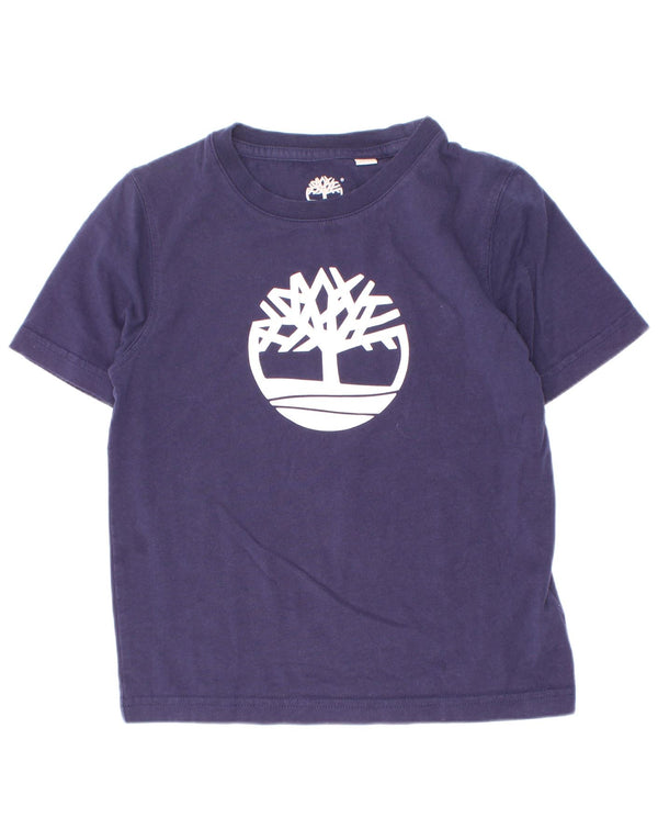 Timberland Garçon Graphic T-Shirt Top 4-5 ans Bleu Marine Coton