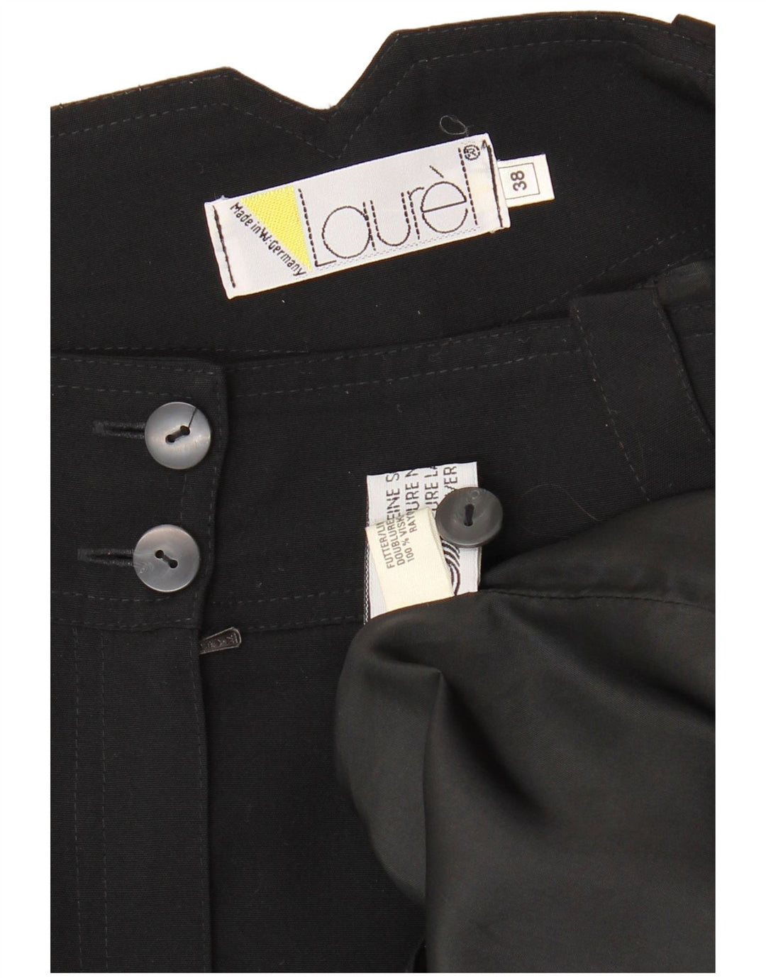 LAUREL Jupe Midi Femme EU 38 Moyen W28 Laine Noire