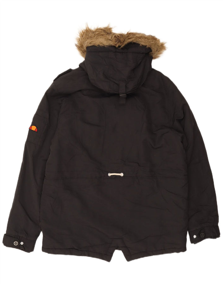 Ellesse Parka à capuche pour homme UK 38 Medium Noir Polyester