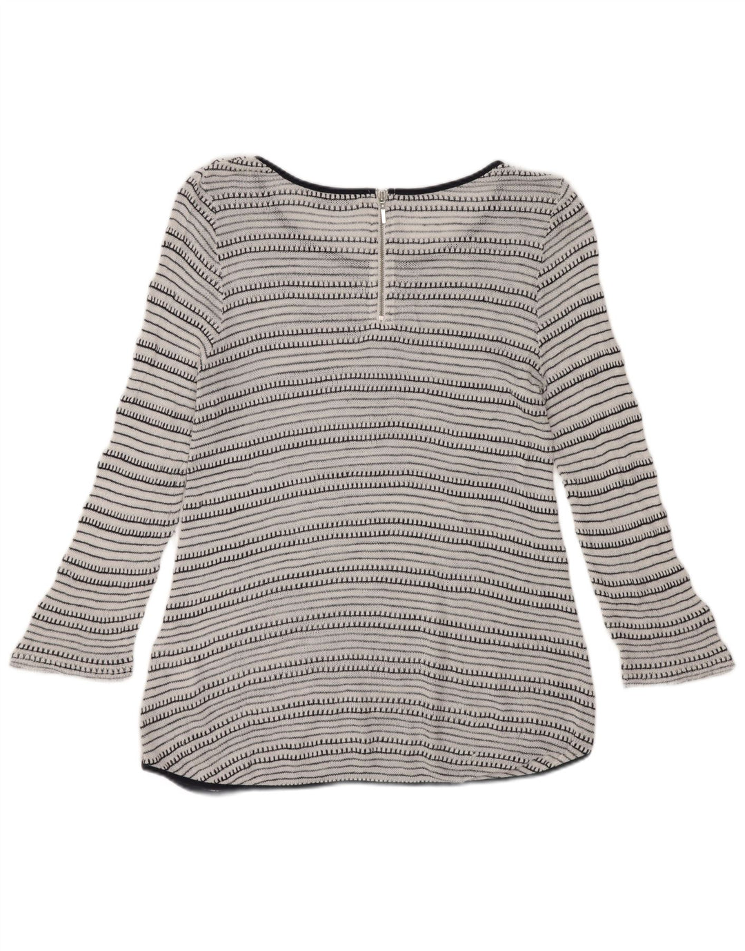 Oasis Tunique à manches 3/4 pour femme UK 12 Viscose rayée blanc moyen