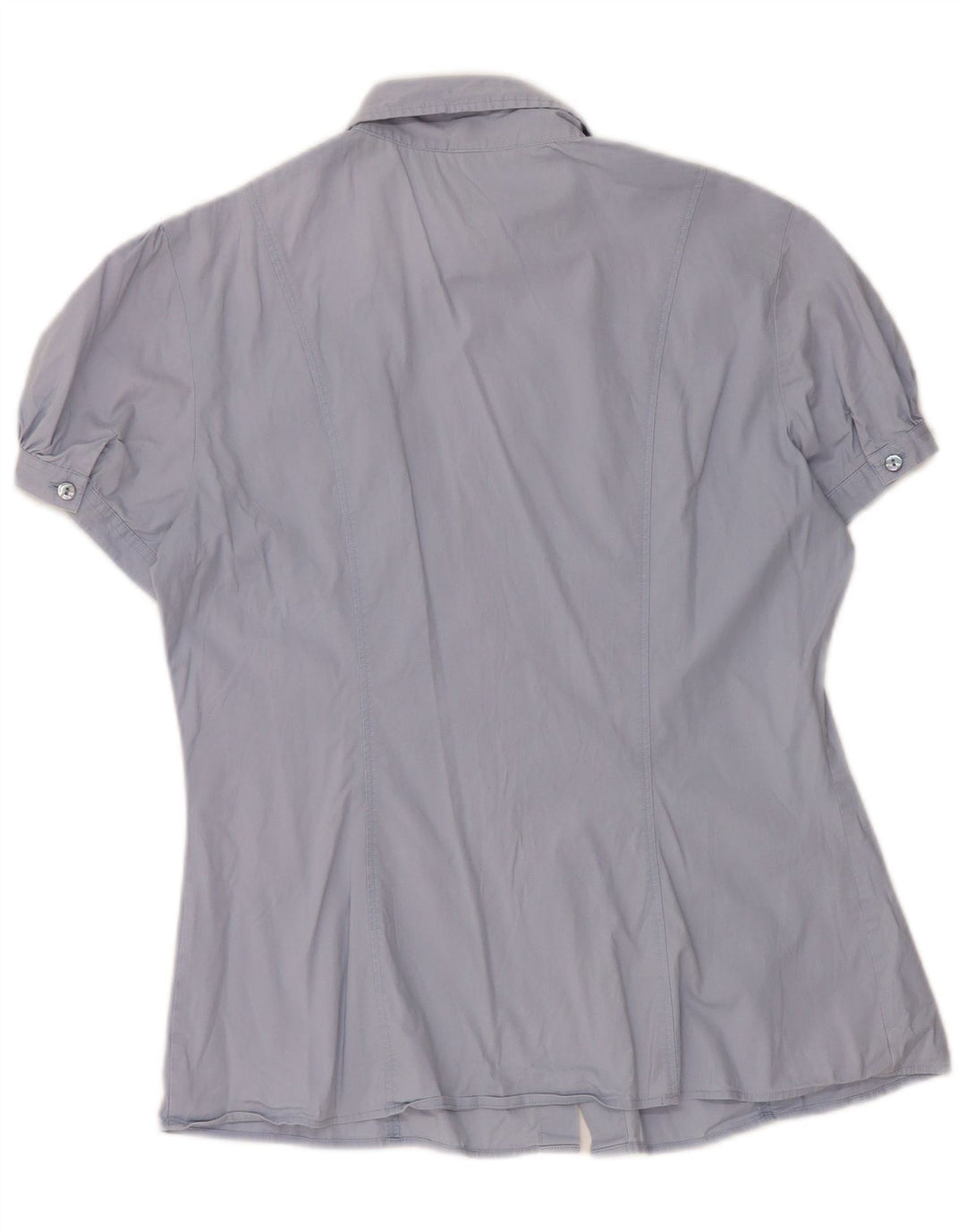 Benetton Chemise à manches courtes pour femme UK 12 Bleu moyen