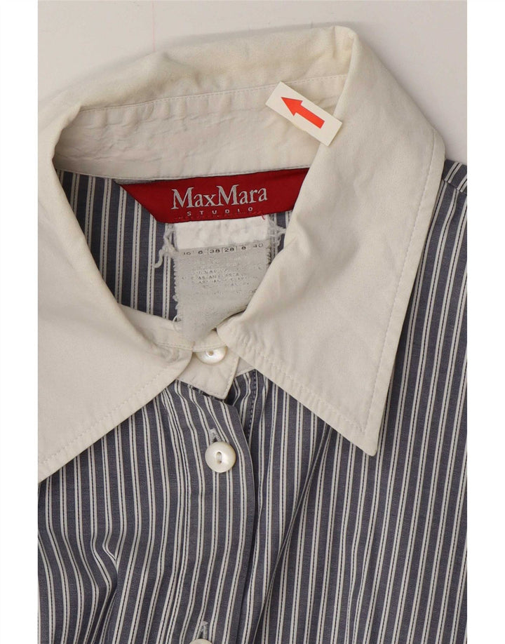 Max Mara Chemise Femme UK 8 Petite Rayure Bleue