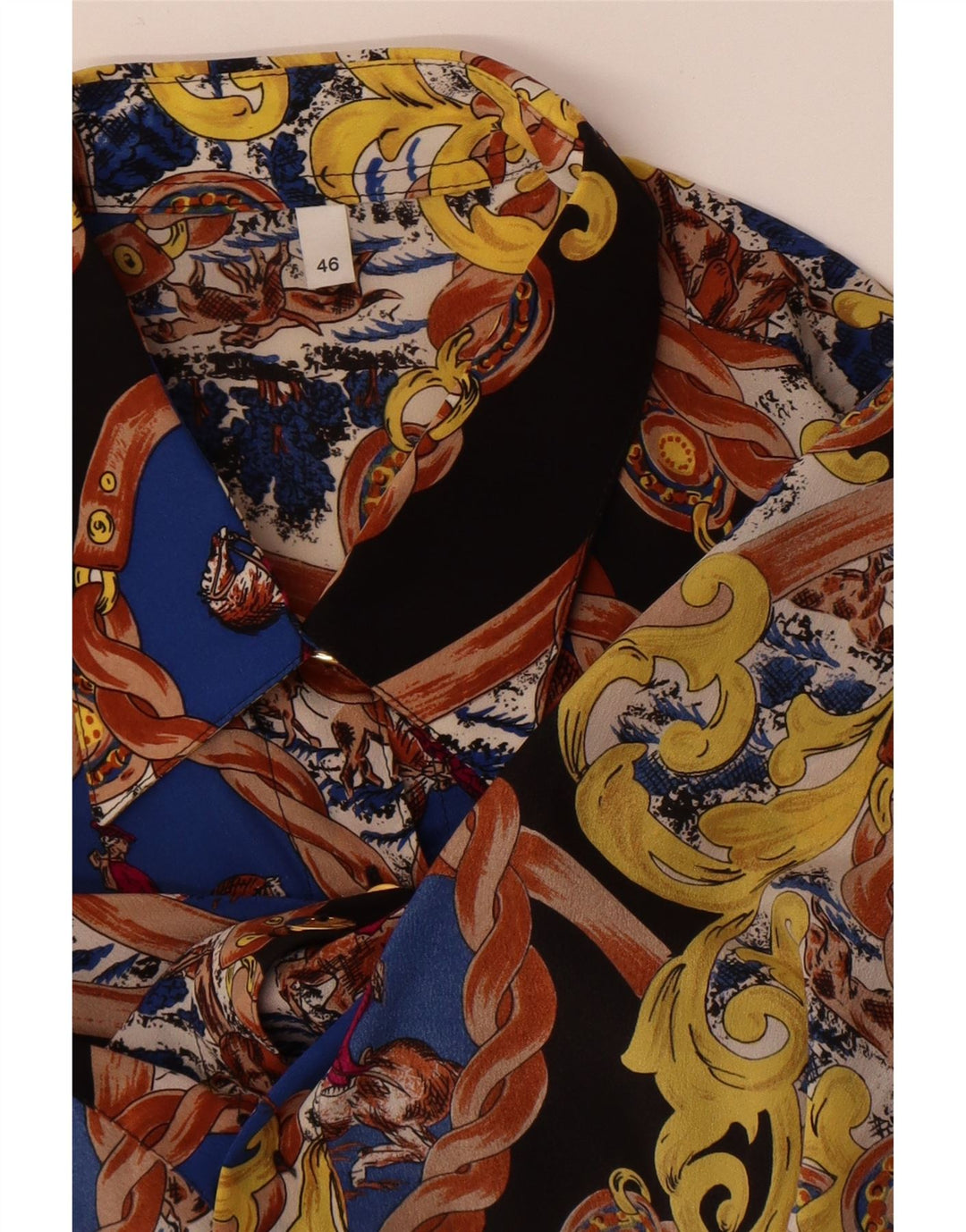 Chemise à motif abstrait femme vintage EU 46 XL multicolore