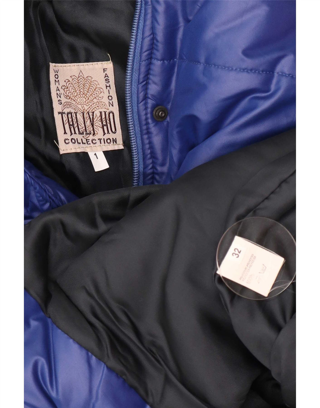 Tally Ho Manteau rembourré surdimensionné pour femme EU 32 2XS Bleu Polyester