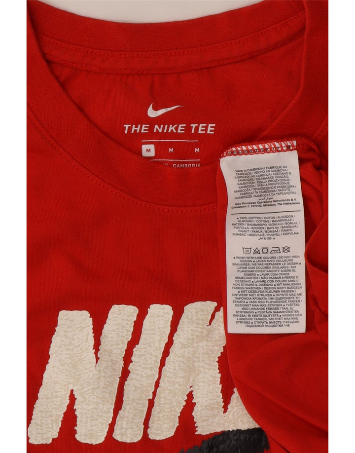 NIKE Homme T-Shirt Graphique Haut Rouge Moyen Coton