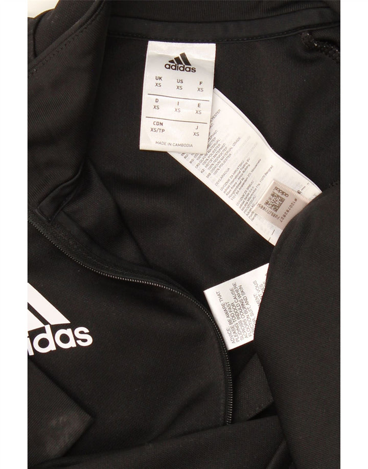 ADIDAS Hommes Climalite Zip Neck Pull Survêtement Top XS Noir Polyester