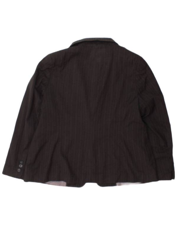 Marks & Spencer Veste blazer à 1 bouton pour femme UK 20 2XL Gris à fines rayures