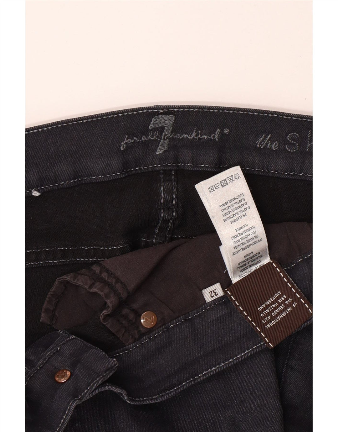 7 FOR ALL MANKIND Jean skinny femme W32 L29 coton noir