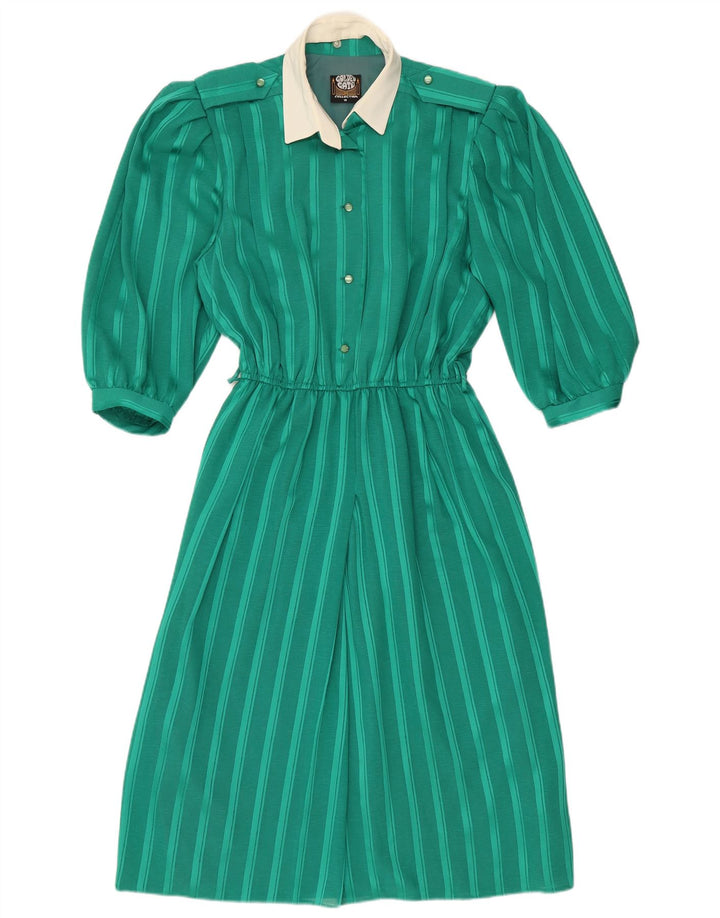 GOLDEN GATE Womens 3/4 Sleeve Maxi Dress UK 10 Small Green Striped
