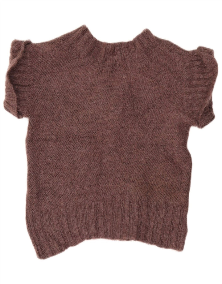MASSIMO DUTTI Pull col V pour femme UK 12 Bordeaux moyen