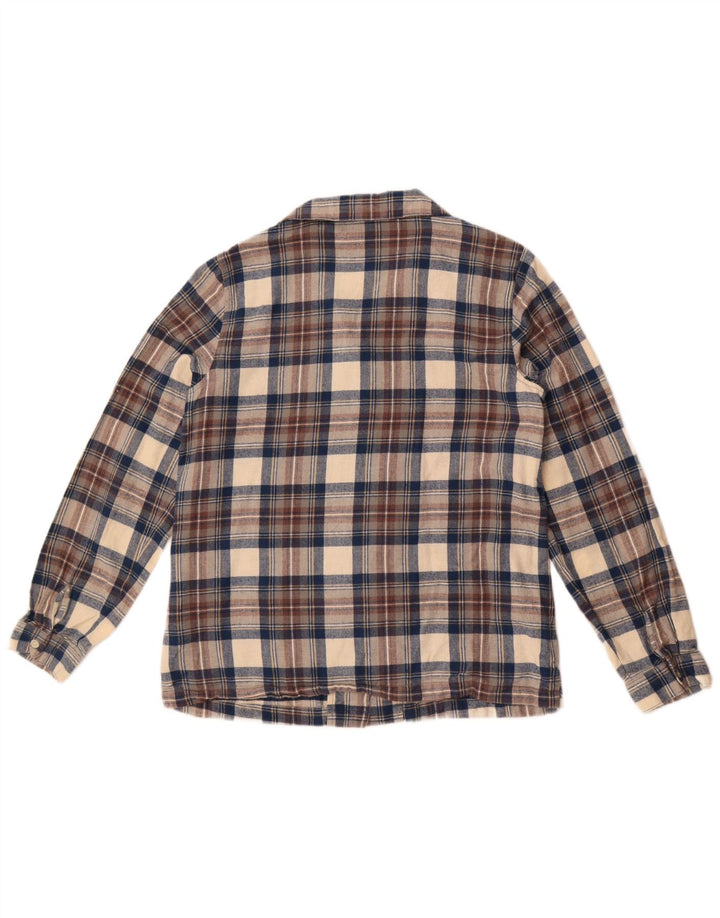 L.L.Bean Chemise surdimensionnée en flanelle pour femme UK 10 Petit carreaux beiges