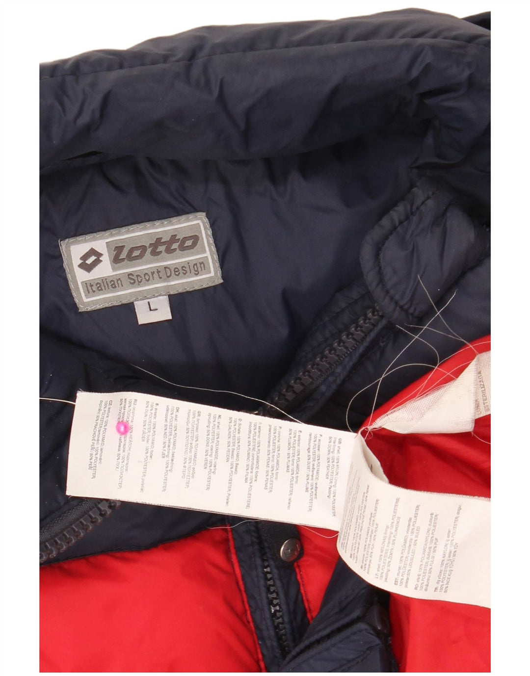 LOTTO Veste matelassée pour homme UK 40 Large Bleu Marine Colorblock Nylon