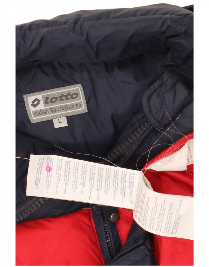 LOTTO Veste matelassée pour homme UK 40 Large Bleu Marine Colorblock Nylon