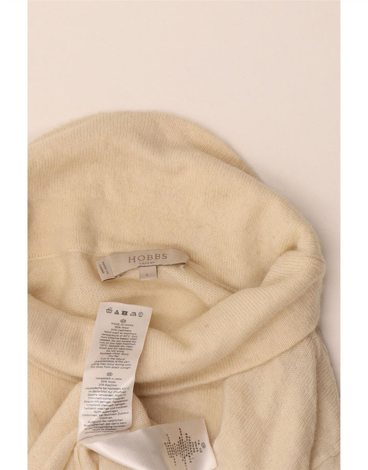 Hobbs Pull col roulé pour femme UK 14 Grande laine beige