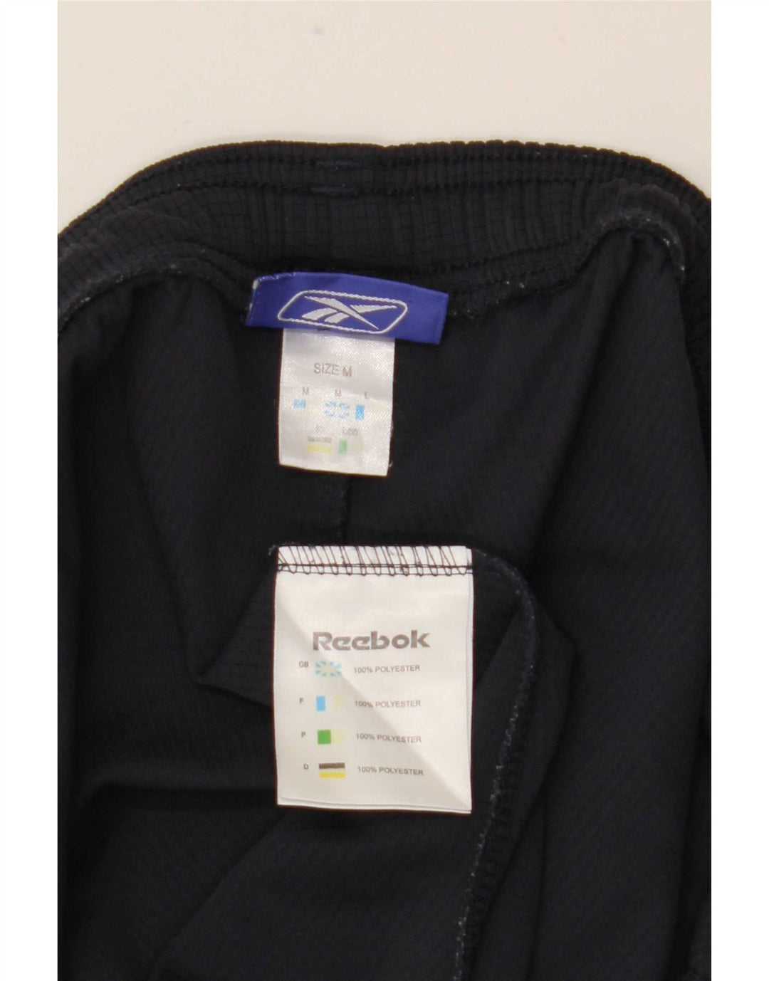 Reebok Short de Sport Homme Bleu Marine Moyen Polyester