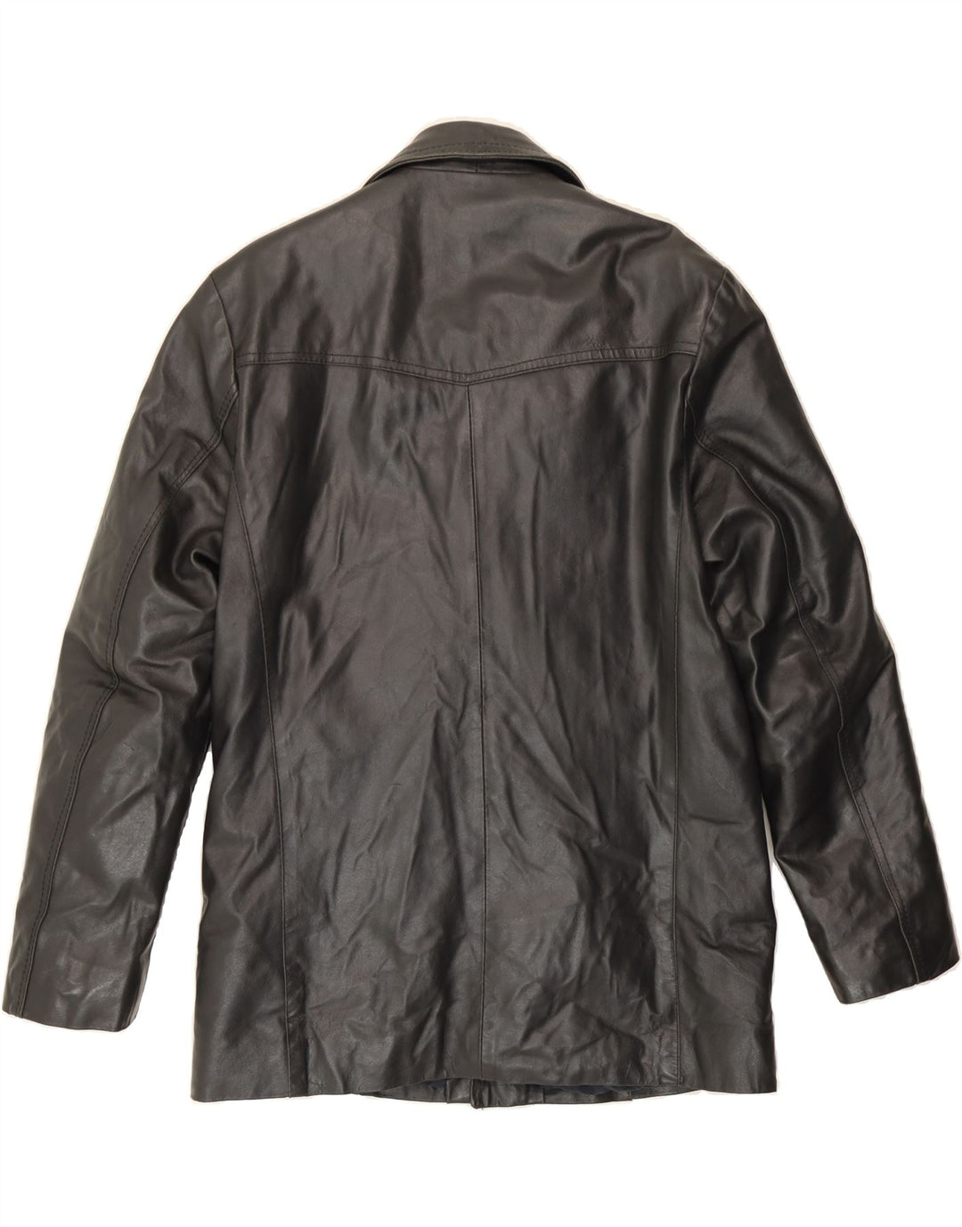 TERRANOVA Mens Leather Jacket UK 38 Medium Black Leather Vintage Terranova and Second-Hand Terranova from Messina Hembry 