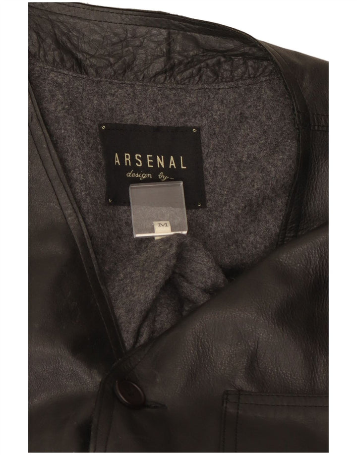 Arsenal Gilet en cuir pour homme UK 38 Medium Noir