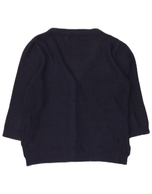 Zara Cardigan à manches 3/4 pour femme UK 12 Bleu marine moyen Acrylique