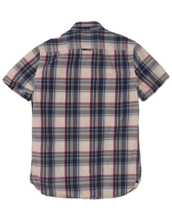 Superdry Chemise à Manches Courtes Homme Bleu Moyen Carreaux