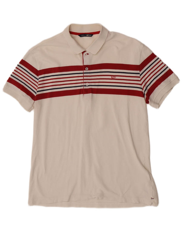 Polo Homme Gas XL Blanc Rayé Coton