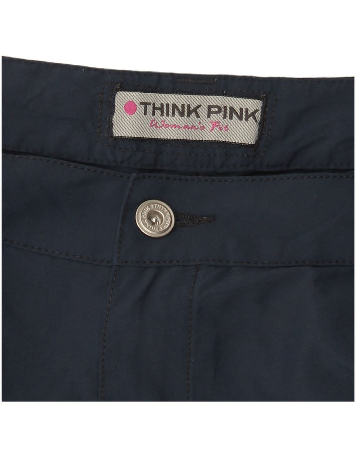 THINK PINK Short Cargo Femme W30 Bleu Marine Moyen