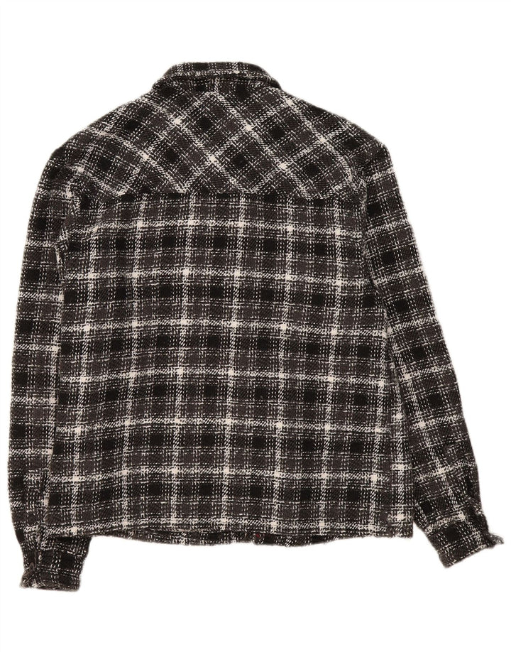 Karl Kani Chemise en flanelle pour homme en polyester à carreaux noirs moyens