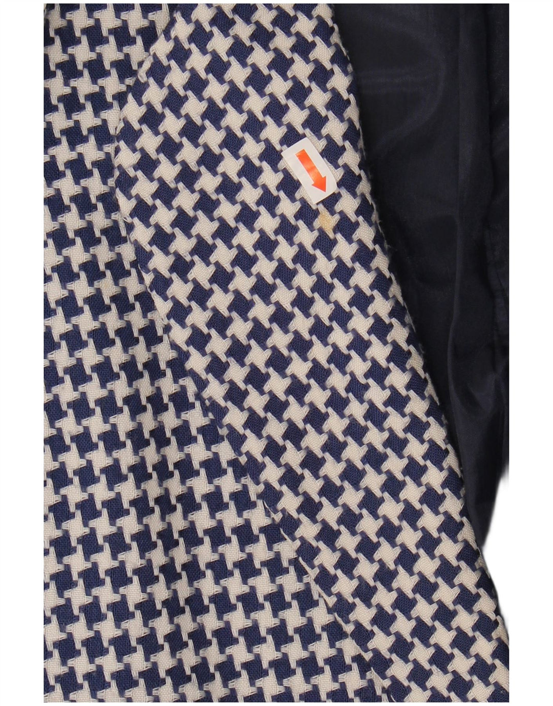 NORTON MCNAUGHTON Womens Crop Blazer Jacket UK 14 Medium Blue Houndstooth