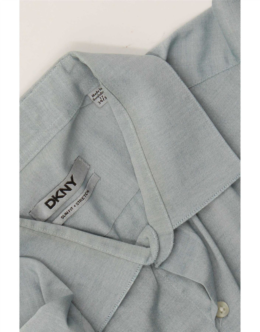 Dkny Chemise cintrée pour homme Taille 17 XL Bleu