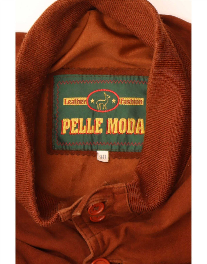 Pelle Moda Veste Bomber En Daim Homme IT 48 Marron Moyen