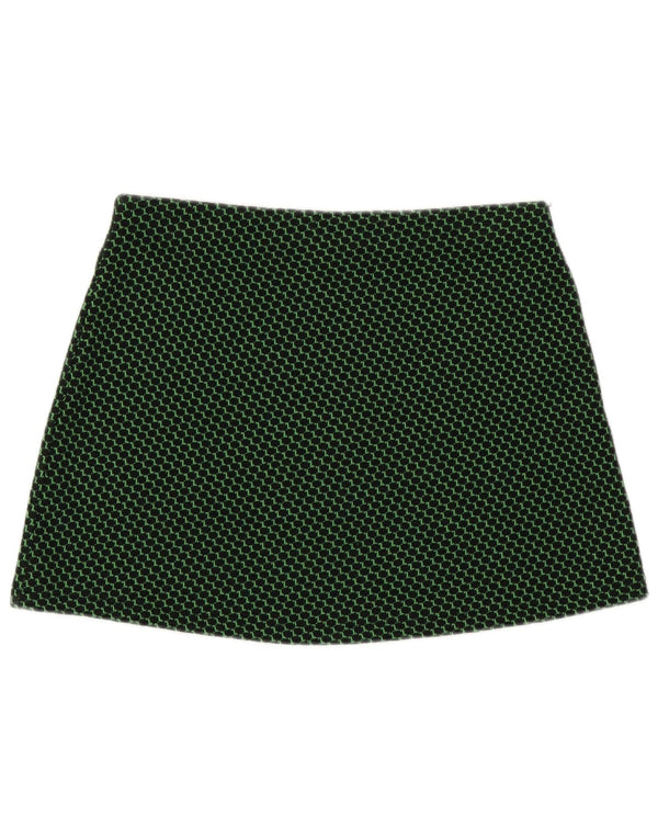 Zara Womens Knit Mini Jupe Large W30 Vert Géométrique
